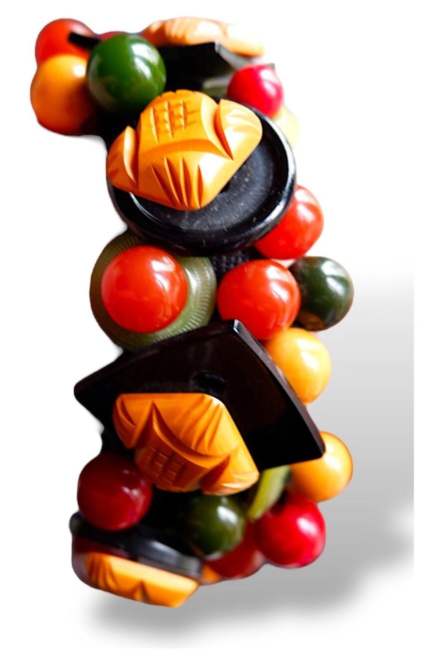 Reworked Vintage Bakelite Bead Bracelet – Convertible Statement Piece